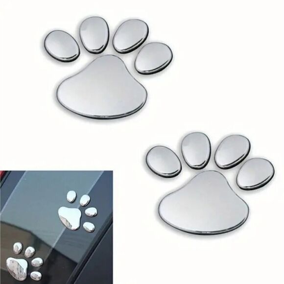 2PCS/Set 3D Cool Paw Print Car Stickers Dog & Cat Footprint Decals - Picture 5 of 10